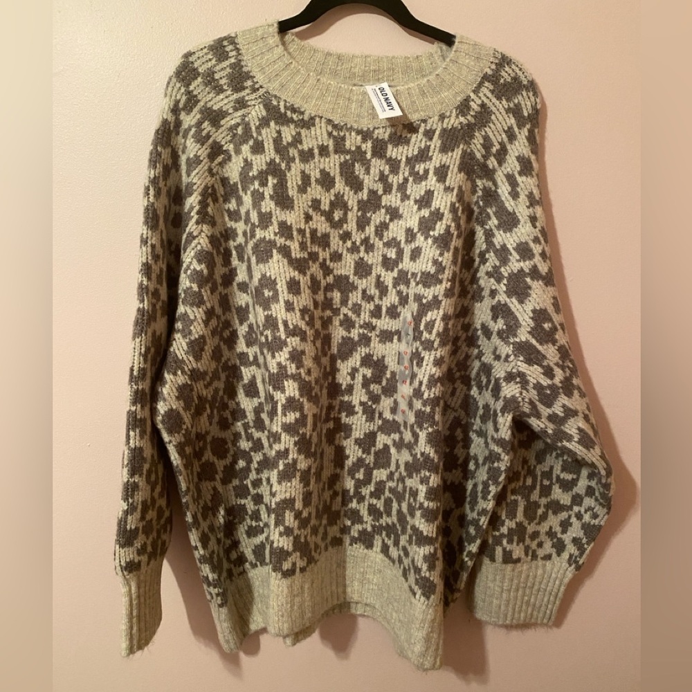 Old Navy Beige and Brown Patterned Sweater